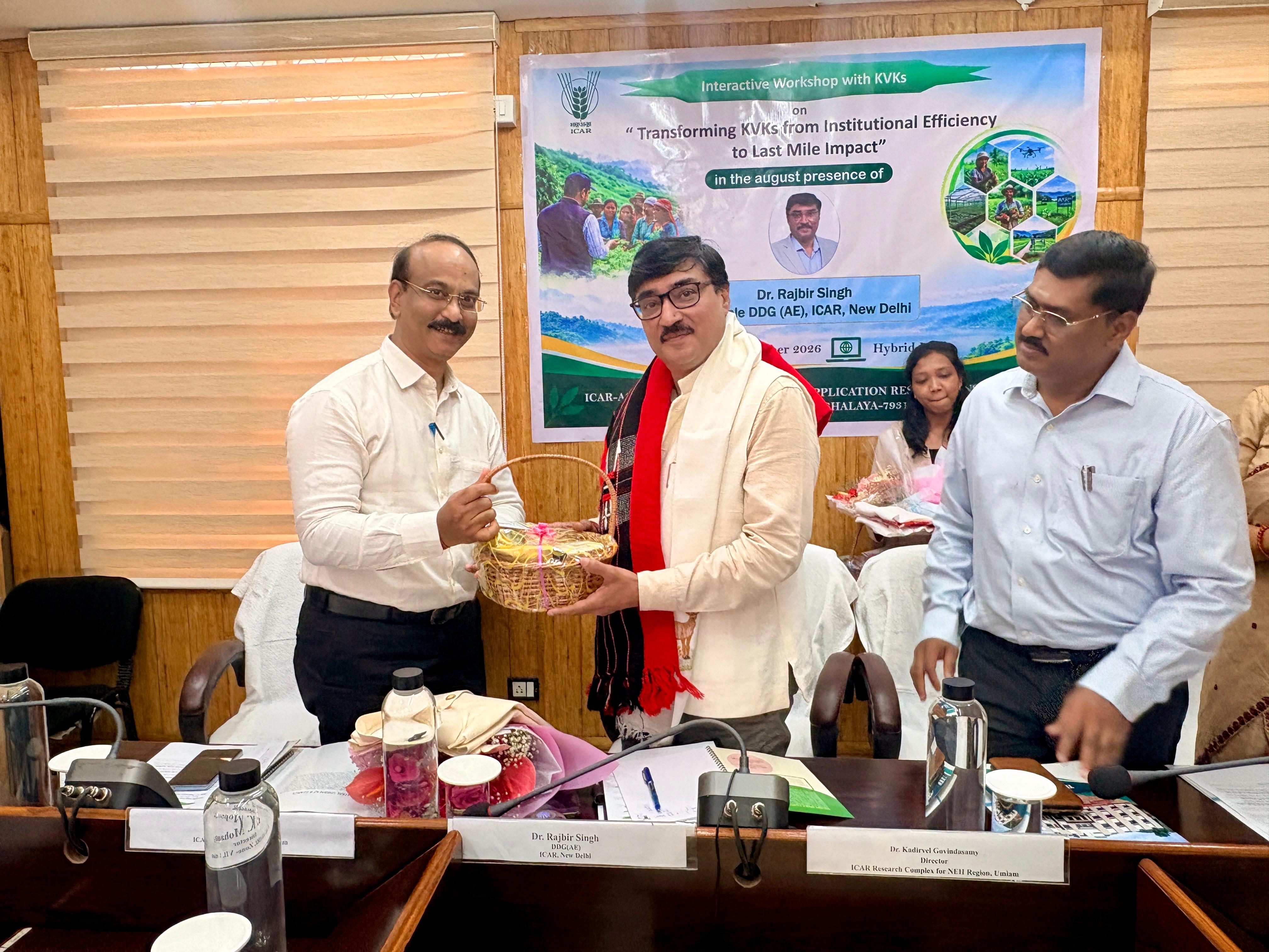 Visit of Dr. Rajbir Singh, Hon'ble Deputy Director General (Agricultural Extension), ICAR, New Delhi, to ICAR-ATARI, Zone-VII, Umiam, on 11th September 2026, for attending the Interactive Workshop with KVKs of Zone - VI and Zone - VII on "Transforming KVKs from Institutional Efficiency to Last Mile Impact."
